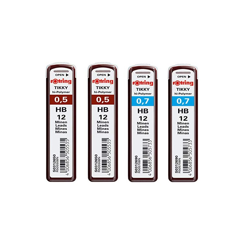 rOtring 0.5mm HB High Polymer Refills - 2 x 12