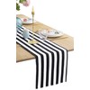 BOXAN Classic Black and White Striped Table Runner, Modern Stripes