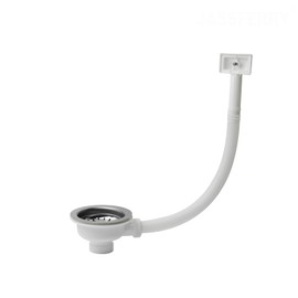 JASSFERRY Single 1 Bowl Stainless Steel Kitchen Sink Waste Strainer White Pipes Kit Accessories