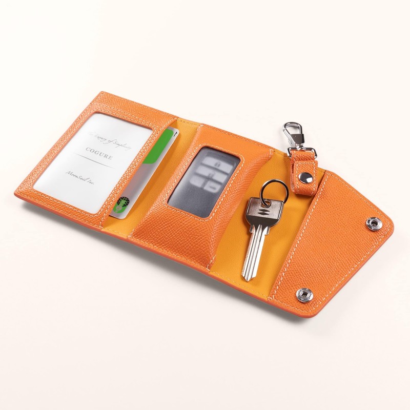 COGURE CONMKC Smart Key Case, Genuine Leather, European Embossed Leather,