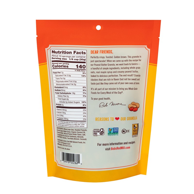 Bob’s Red Mill Peanut Butter Homestyle Granola, 11 Ounce Bag