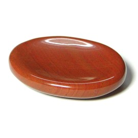 Red Jasper Thumb Worry Stone with Velvet Gift Bag. 100% Natural Chakra Reiki Healing Crystal and Gemstone. Oval Thumb Worry Stone or Pocket Stone by Healing Stones & Crystals co. (Red Jasper)