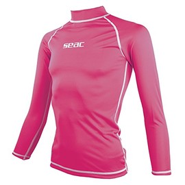 SEAC Girl's Rash Guard T Pink, Long Sleeve, Sun Protection 97.5%, 7