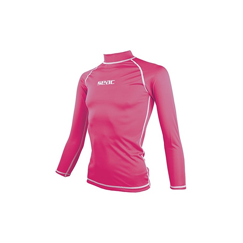 SEAC Girl's Rash Guard T Pink, Long Sleeve, Sun Protection
