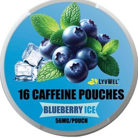 LyvWel Energy Pouches (1 Pack) (56mg fuel/pouch) energy Decky + lip pillow+ pre-workout+caffeine pouches - Flavor: BLUEBERRY (1 CAN)