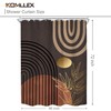 KOMLLEX Chic Abstract Shower Curtain for Bathroom Decor Boho Leaves