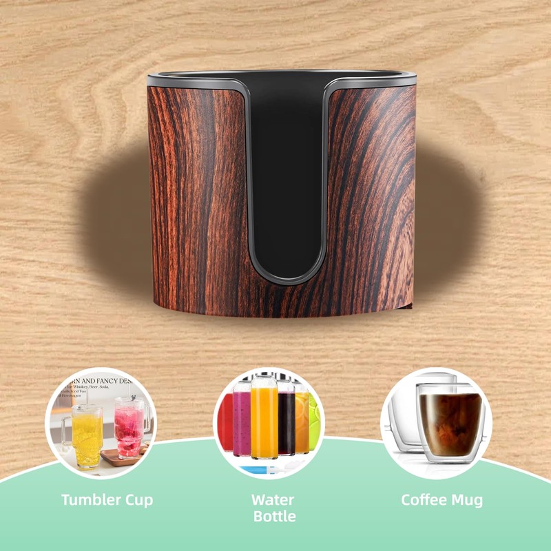 cowinational 2pcs Cup Holder for Desk (2PCS Walnut Design)