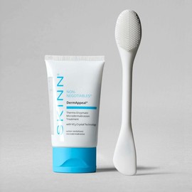 Skinn Cosmetics DermAppeal Microdermabrasion Treatment w/ V5 Crystal Technology Facial Exfoliate Tube - Powerful Microdermabrasion Skincare Treatment for All Skin Types:_2oz + Pore Polishing Wand