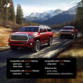 A-Premium - Interior Door Handles Front Left Driver & Right Passenger Side - Compatible with 2006 2007 2008 2009 2010 2011 2012 Ford Fusion & Lincoln MKZ, Zephyr & Mercury Milan