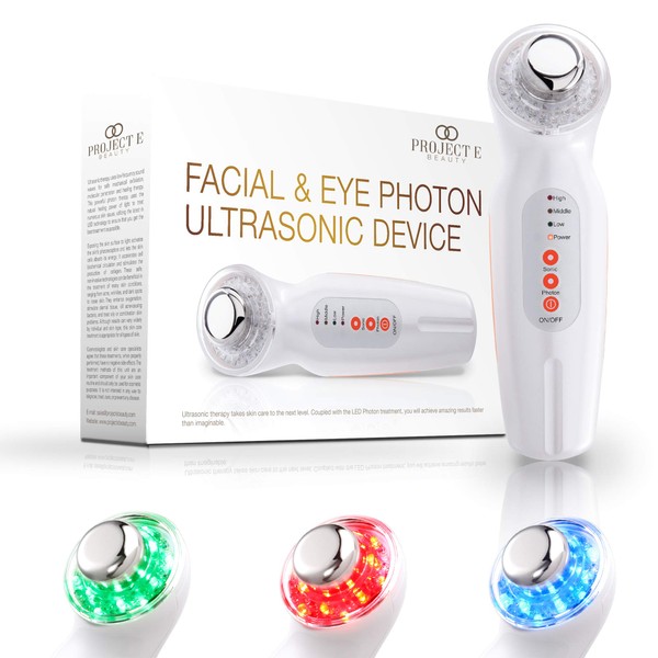 Project E Beauty 3 Colors Photon 3 MHz U Rejuvenation Therapy Massager Facial Beauty Device