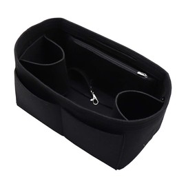LEXSION Felt Purse Organizer Insert Bag In Bag with Two Removeable Holder 8020 Black M