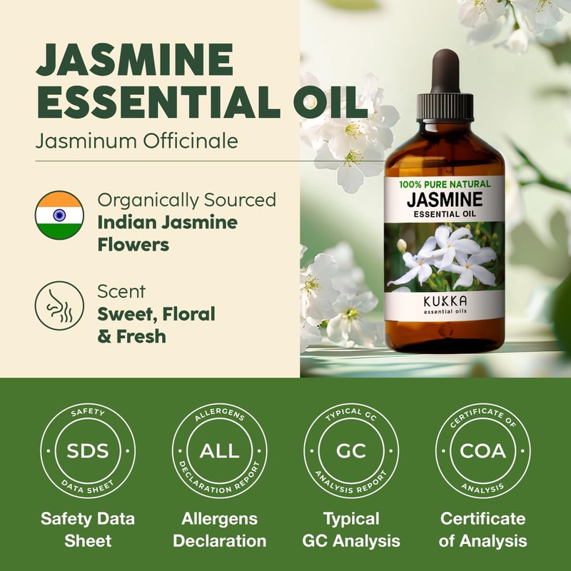 Kukka Jasmine Essential Oil for Diffuser - 4 Fl Oz