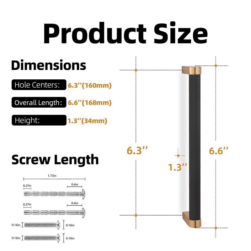 KOMOTIA 10 Pack Matte Black and Champagne Bronze Cabinet Pulls