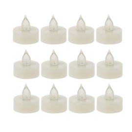 12 Battery Operated Flameless LED Tea Lights with Timer Realistic Flickering Electric Tealight Candles Set Bulk Baptism Wedding Party Decorations Kitchen Home Decor Table Centerpieces Batteries Incl.