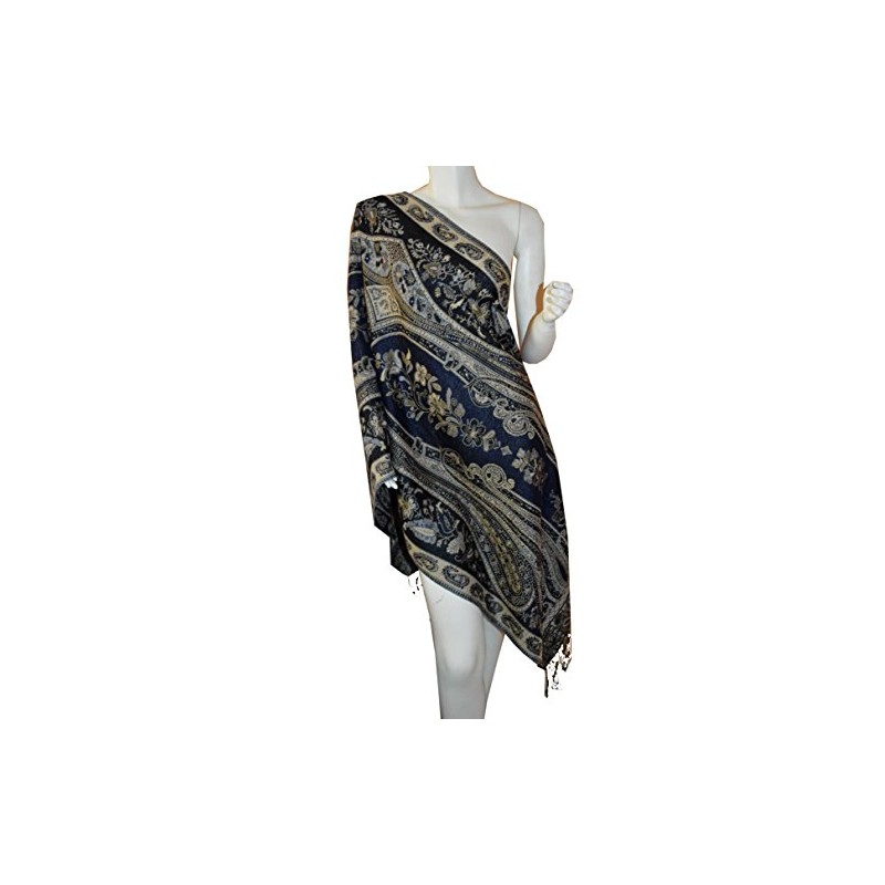 Scarf_tradinginc Jacquard Triplelayer Pashmina Shawl Wrap Stole Scarf (BU)