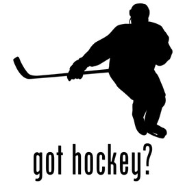 Got Hockey Ice Hockey Skating Skates Stick Puck #2 Vinyl Sticker Decal for Car Truck Motorcycle Windows Bumper Laptop Home Wall Decor - Many Colors & Sizes