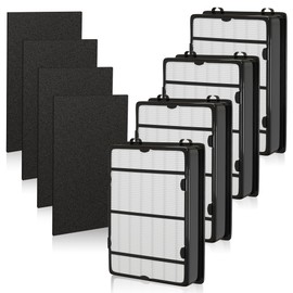 NISHCON HAPF600 Filter Replacement for Holmes True HEPA Filter B Replace HAPF600D, HAP615, HAP625, HAP650, HAPF600D-U3, HAP725, HAP750, HAP1725 HAP1750, 4 PCS True HEPA Filter and 4 PCS Pre Filter