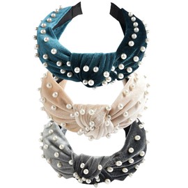 scicent 9831 Women's Headband 3 Pieces Hair Band Turban Elastic Head Wrap Cute Hair Accessories for Girls