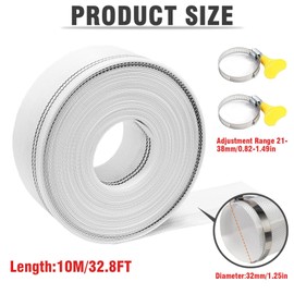 MeYuxg Gewebeschlauch 1/4 Zoll Flachschlauch, Flexibler und verdickter 10M Gewebeschlauchset Zubehör feuerwehrschlauch, Für Tauchpumpen Oder, Landwirtschaft, Obstplantagen, bei der Rasenbewässerung