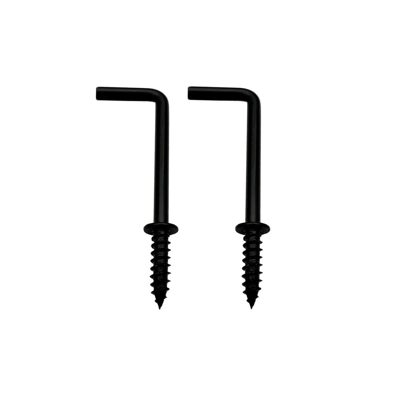 IDEALSV 50 Pcs Black 1-1/4 Inch 1 Shape Screw Hooks