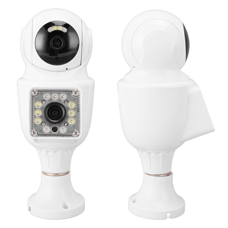 FHD 1080P Dual Lens Light Bulb Security Camera 360 Degree