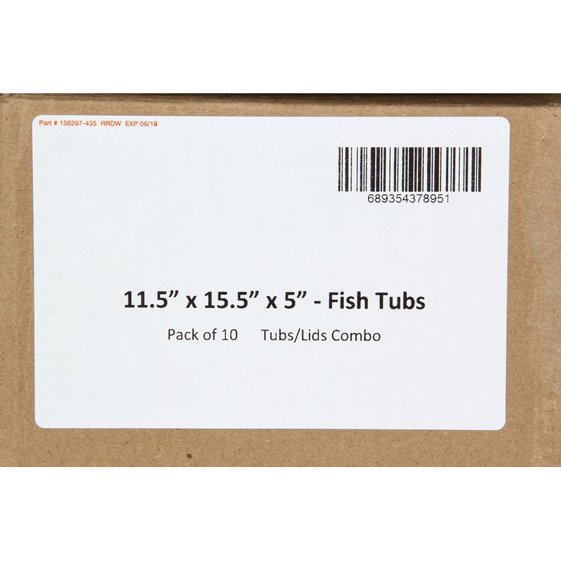 Continental Plastics Fish Tubs/Food Storage Bins 25lb 11.5" x 15.5"