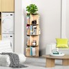 Kinembold Small Rotating Bookshelf, 2 Tier Revolving Bookcase 360 Display