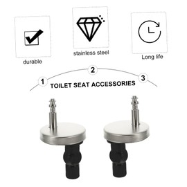 Outanaya 1 Set Toilet Seat Hinges Fittings Durable Stainless Steel Bolt Nut Kit for Easy Installation Replacement for Damaged Toilet Seat Hinges Type B for Home Bathrooms