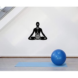 Vinyl Decal Wall Sticker Spa Yoga Zen Meditation Asana Relax Unique Gift (g032) Black