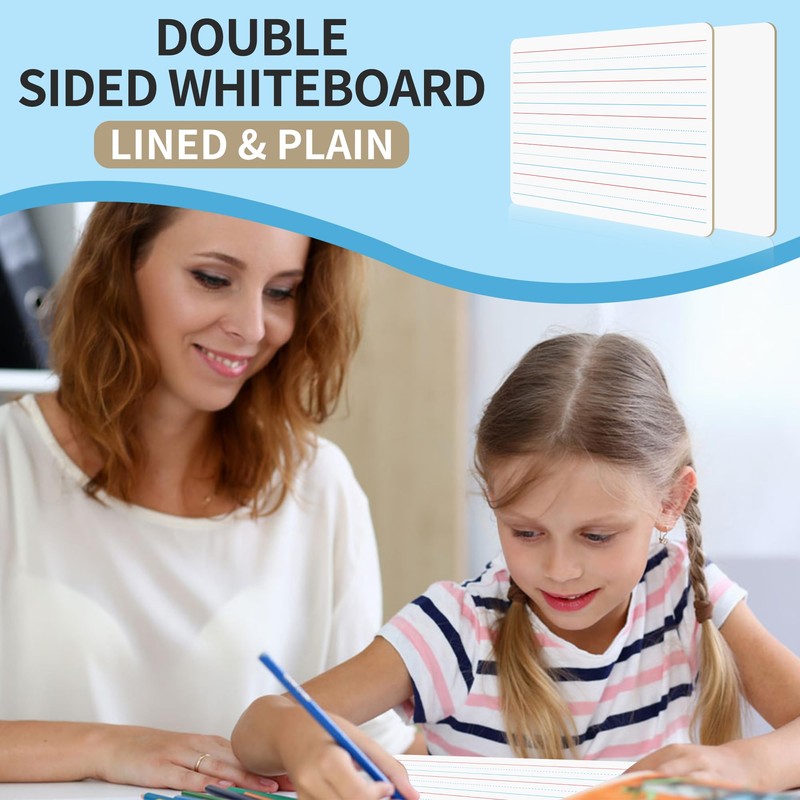 2pack 9x12 inches Dry Erase Board Lapboard Reusable Lined Erasable