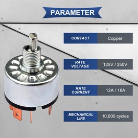 Xiatiaosann 2 Pcs Rotary Selector Switch 12A 250V/16A 125V 4 Position 3 Speed Universal Fan Heater Speed Selector Switch for Fan, Fan Heater, Air Conditioner with Connector