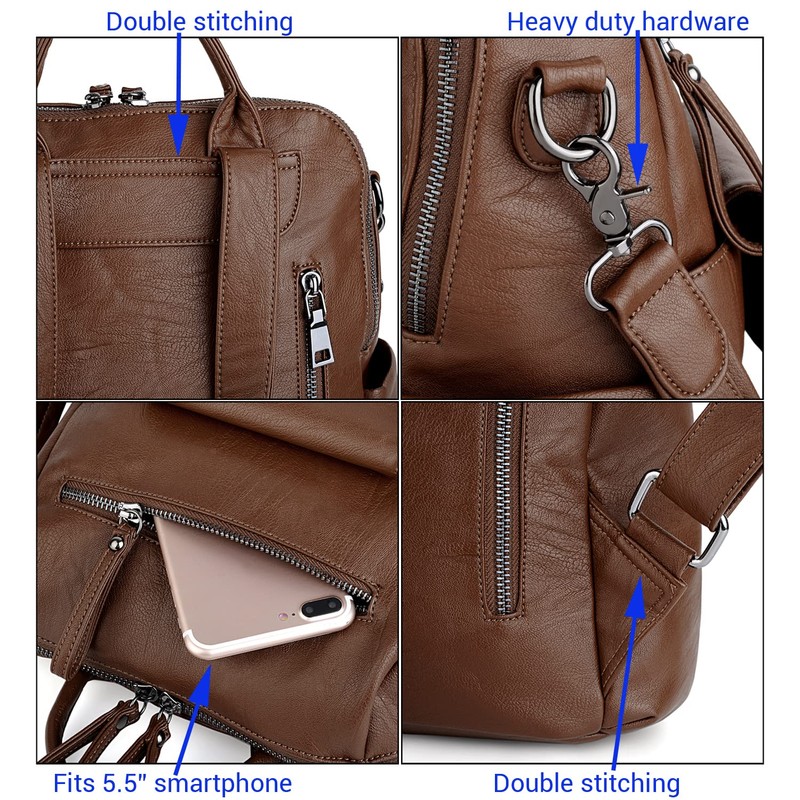 UTO Women Backpack Purse 3 Way Ladies Rucksack Travel Shoulder