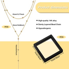 FAINCA Women's Multi-Row Necklace, Long Chain, Women's Y Chain, Gold, Elegant Necklace Women, Y Shaped Lasso Drop Necklaces, with Jewellery Box, Necklace, for Anniversary, Metal, No
