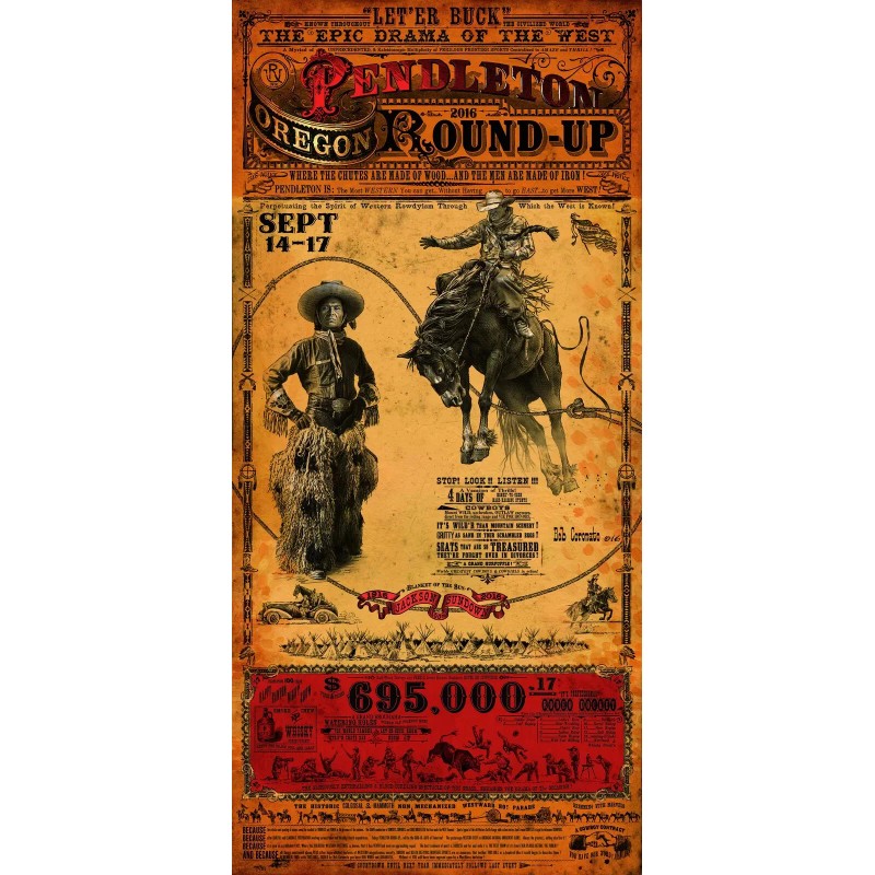 *signed* Pendleton Round Up Rodeo poster by Bob Coronato Oregon