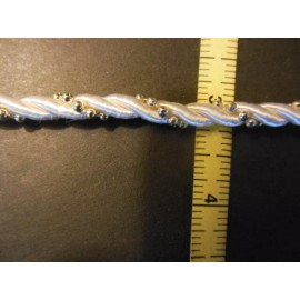Unbranded By the Yard, NEW Elegant Off-white cord with Gold Bead,  1/4" wide.