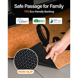 Door Mat Welcome Outdoor Mat: Artificial Coir Doormat for Indoor Outdoor Outside Home Entrance - Front Door Mat Non-Slip Backing Waterproof Fall Mat for Porch Entryway Floor Decor (Hi, 24"x 36")