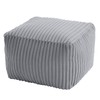 MeMoreCool Square Stuffed Pouf Ottoman Foot Rest, Stripe Furry Floor