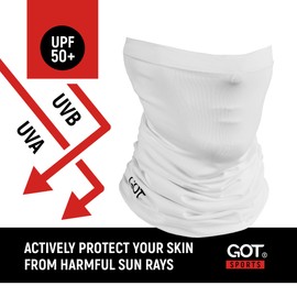 GOT Sports UPF 50+ Fishing Neck Gaiter - UV Face Mask Sun Protection for Men & Women - Camo SPF Face Cover Gator - Fishing, Hunting, Hiking (Frost)