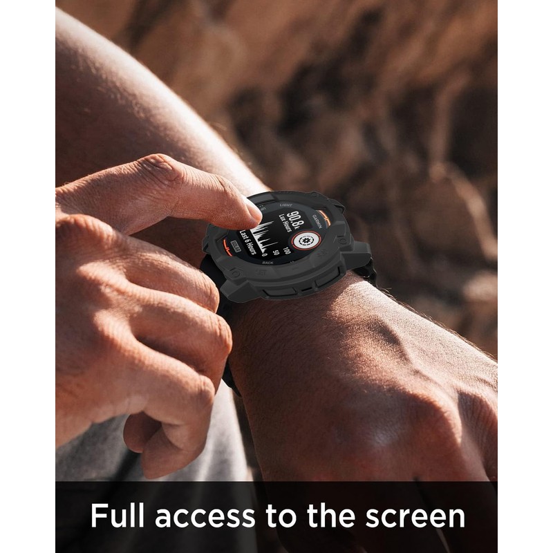 Miimall Armour Case Compatible with Garmin Instinct 3 Solar, Soft