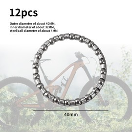 Oiieco Pack of 12 Bicycle Ball Bearings Bicycle Headset Ball Ring Spacer 40 mm Ball Ring Cage Bearings Swivel Ball Bearings for BMX Bicycles