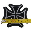 Iron Cross Embroidered Patch Black & Silver 3.5" Sew-On Jackets