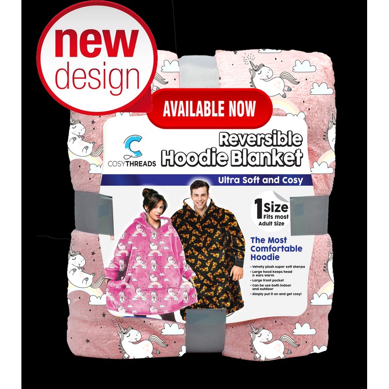 Premium Hoodie Blanket Reversible - One Size Fits All, Grey