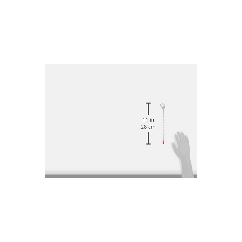 Winco 11-Inch Bar Spoon Steel with Red Knob