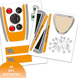 Finest Folia Sticker Set Compatible with Big Bobby Car Classic Sticker for Children's Vehicle, Ride-On Car Toy Car Design Film for Girls Boys R194 (03 Sports Car)