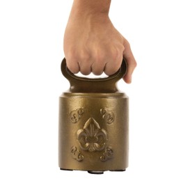 CRAFTSMAN ROAD Cast Iron Decorative Door Stop – Weighted Door Stop Heavy Door Weight – 7lb Antique Door Stopper, Free Standing Door Stop – 7” x 4” Non Slip Fleur-de-lis Door Stop (Antique Brass)