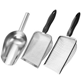 3 Pcs Soil Sifter for Gardening with Garden Shovel, (2.8/5 MM Mesh) Soil Sieve and Scoop for Screening Rock, Dirt, Compost and Gravel, 304 Stainless Steel: Rust-Resistant, Suitable for Beaches & Pets