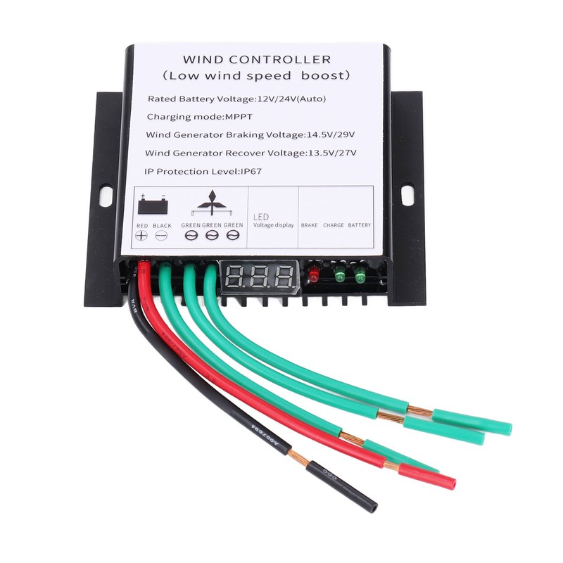 MPPT Wind Turbine Controller 100‑400W 12V 24V Auto Match Wind