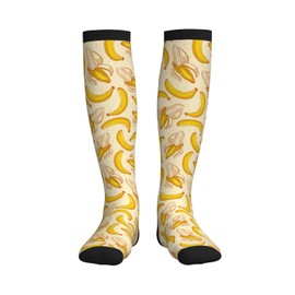 FATTTYCY Yellow Banana Compression Socks 15-20 mmHg For Women And Men