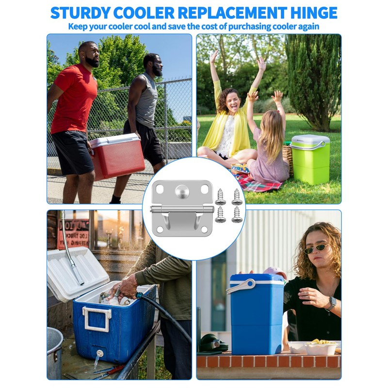 Cooler Stainless Steel Hinge Replacement for Coleman, Camping Coolers Accessories