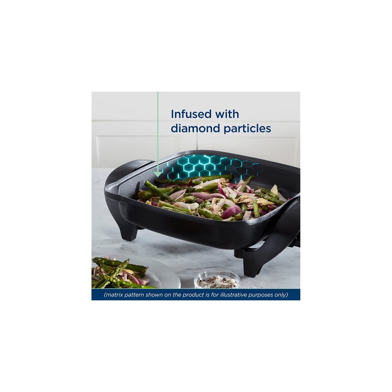Oster DiamondForce 12 "x 12" Strain & Pour Electric Skillet